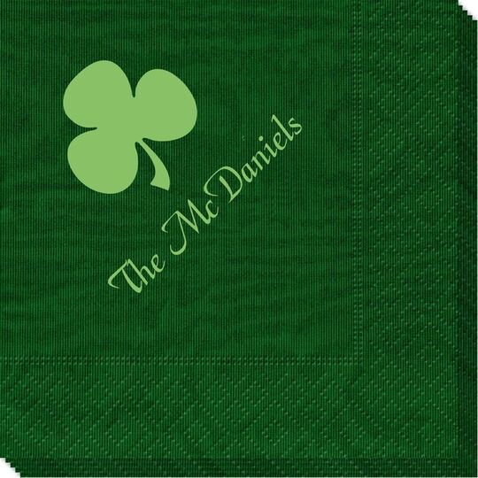 Three Leaf Shamrock Moire Napkins